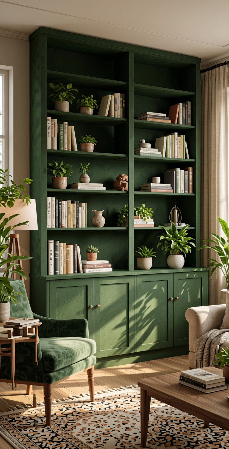 English Ivy Plain Laminate 8x4 ft Suede 1 mm - 21063 SF — application view in a botanical living room