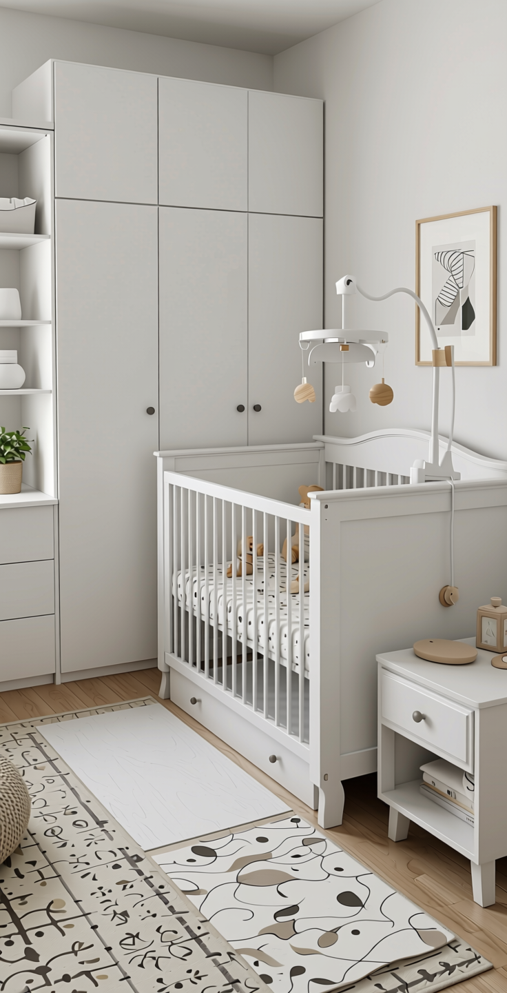 Frosty White Plain Laminate 8x4 ft Texture 1 mm - 21091 IMP — application view in a nursery