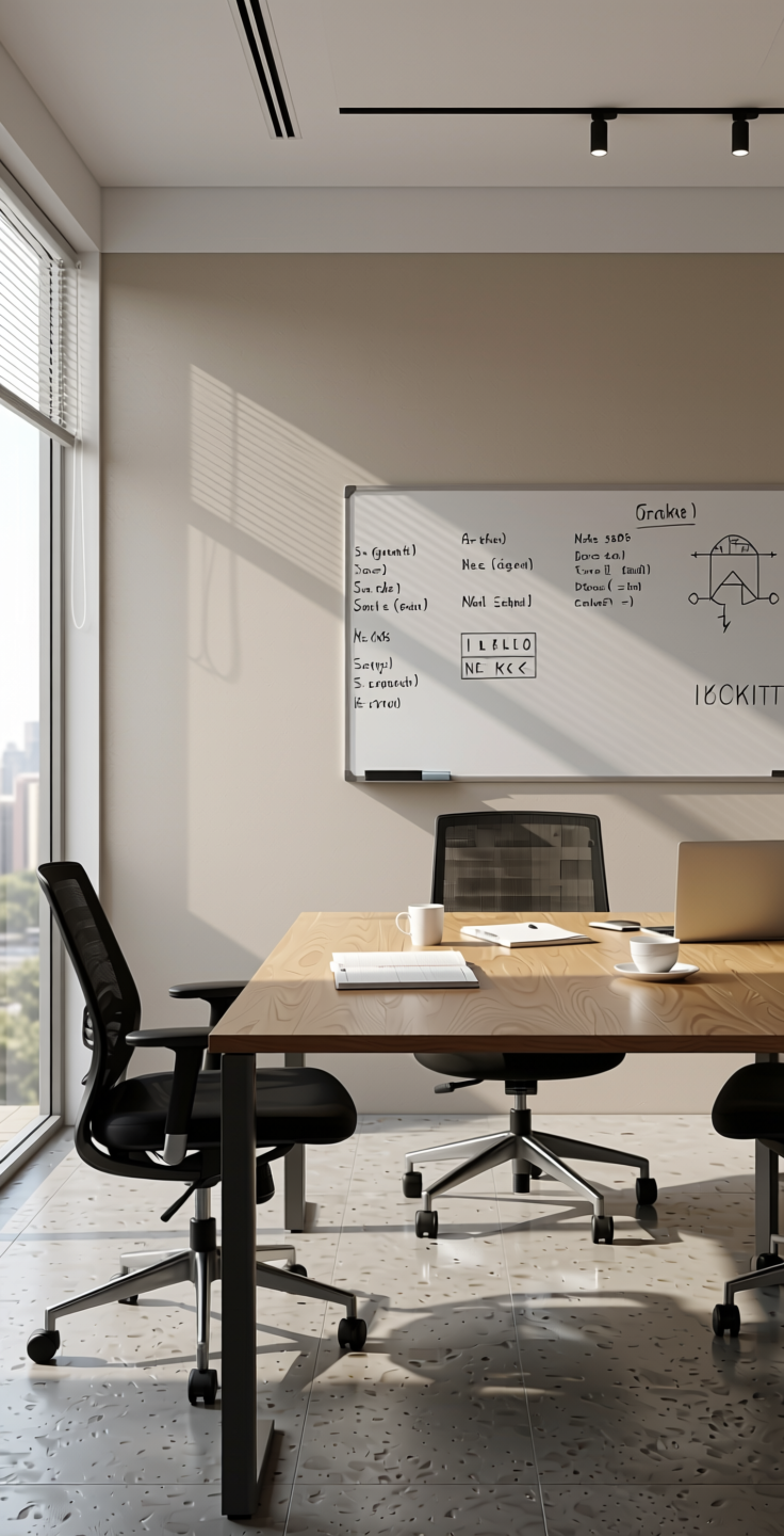 Marker Plain Laminate 8x4 ft Texture 1 mm - 25081 Graph — application view in a creative office