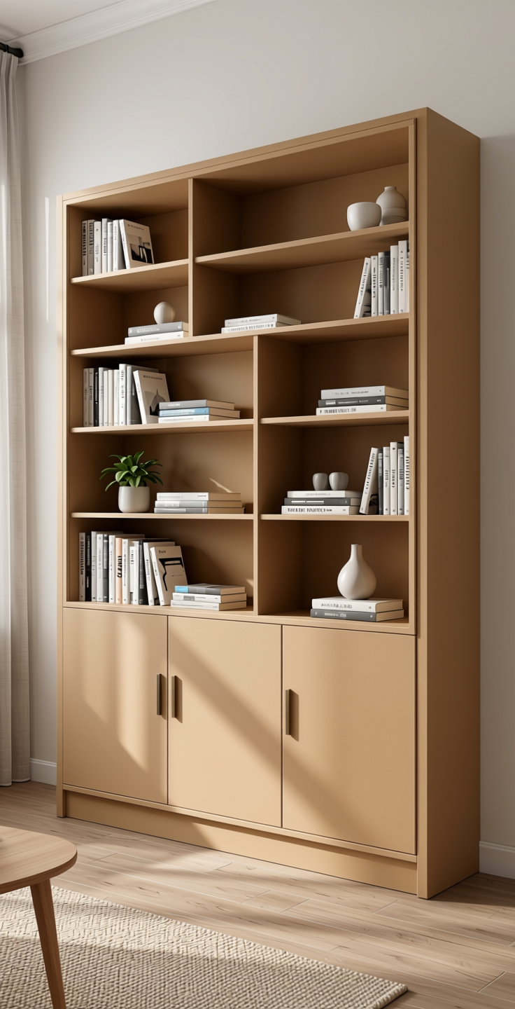 Plain Laminate 8x4 ft Suede 1 mm - 21061 Peanut — application view in a neutral living room