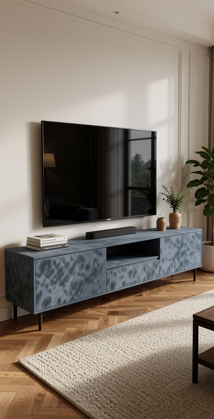 Grey Plain Laminate 8x4 ft Suede 1 mm - 21099 Royal — application view in a living room