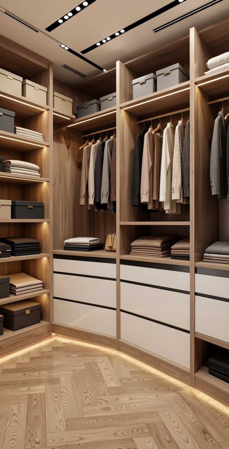 SH Pearl Frost Plain Laminate 8x4 ft High Gloss 1 mm - 49947 HGL — application view in a luxury closet