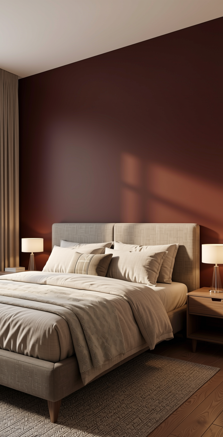 Shangrila Plain Laminate 8x4 ft Texture 1 mm - 21055 JW — application view in a bedroom