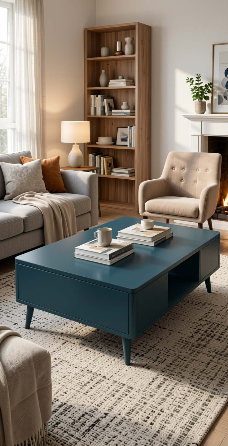 Shore Plain Laminate 8x4 ft High Gloss 1 mm - 22122 HGL — application view in a living room
