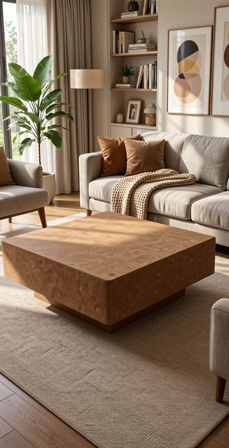 Plain Laminate 8x4 ft Suede 1 mm - 22102 Trooper — application view in a living room