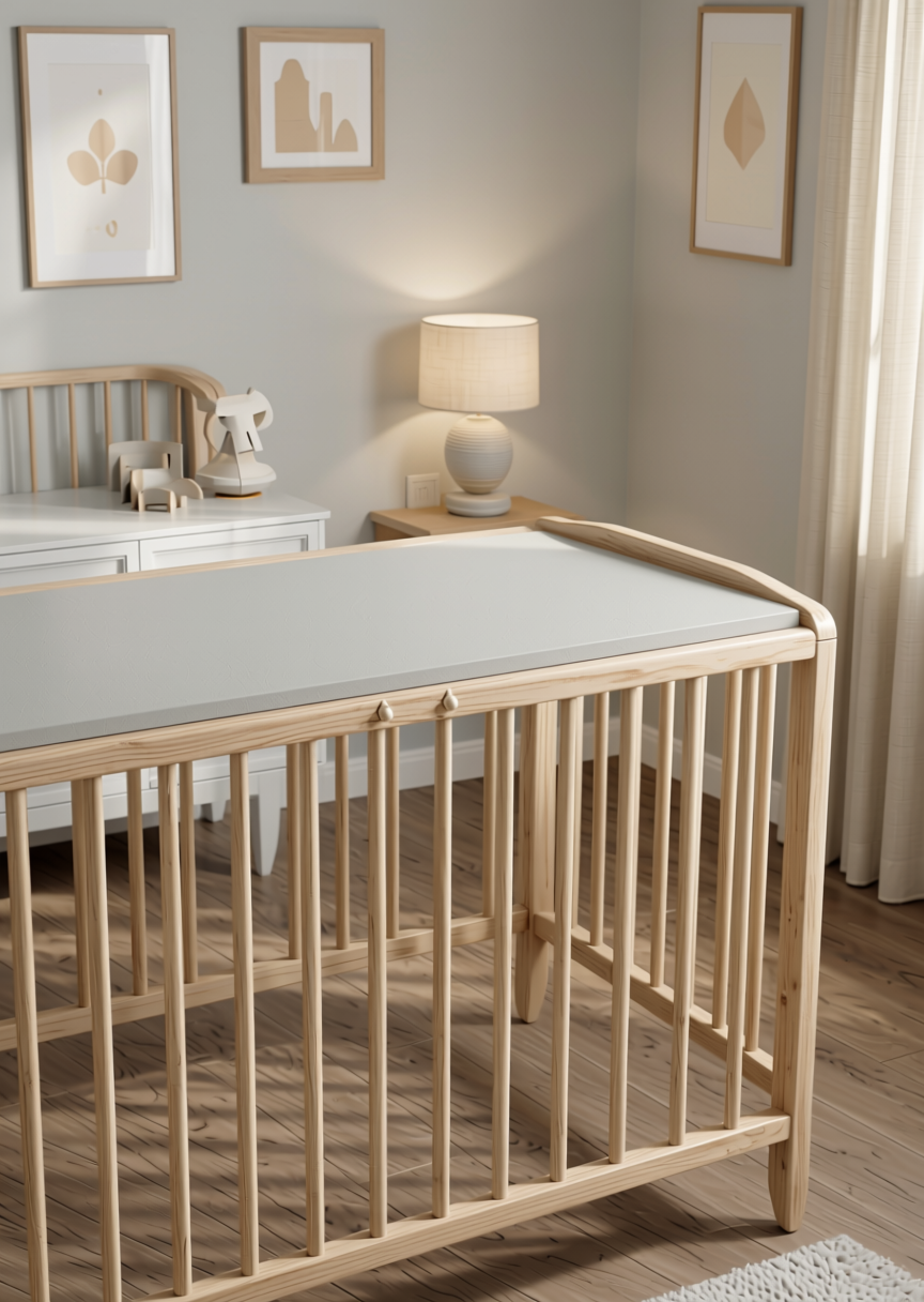 Pale Grey Texture Laminate 4.25x10 ft - STY-SOL-1057 — application view in a nursery