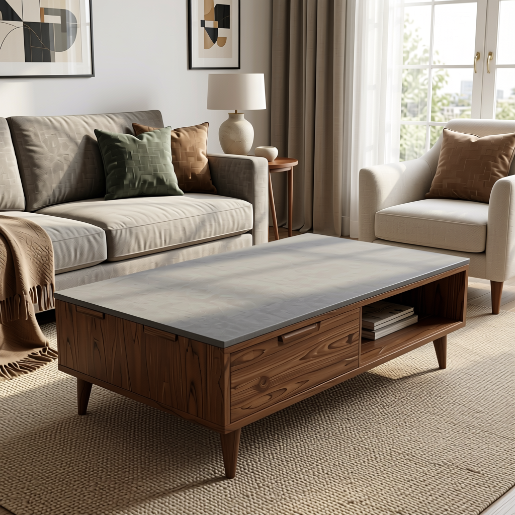 Pebble Grey 2 Plain Colors Laminate 8*4 ft Suede 1.0 mm - HER-1299 — application view in a living room