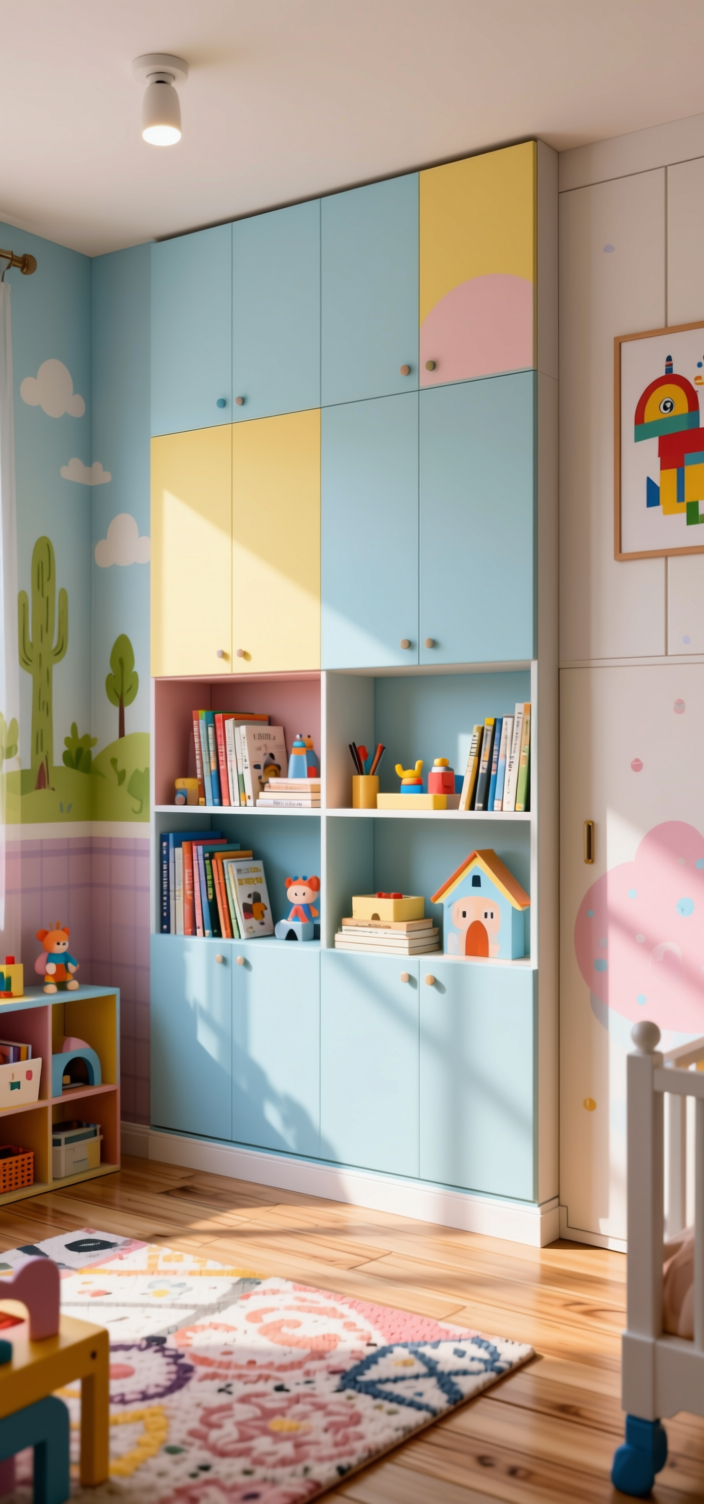 Spumoni Plain Laminate 8x4 ft Matte 1.5 mm - ST 132 — application view in a playful kids room