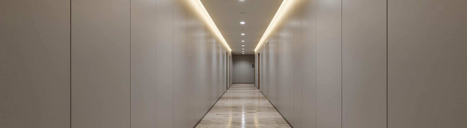 Plain Laminate 8x4 ft Texture 1 mm - DT 1104 — application view in a modern hallway