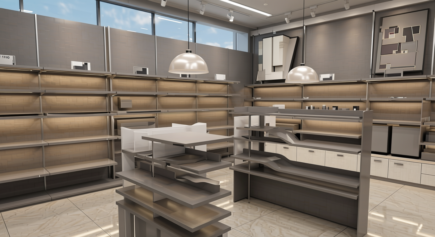 Fluted Laminate 8x4 ft Texture 1 mm - VF 1103 — application view in a retail store