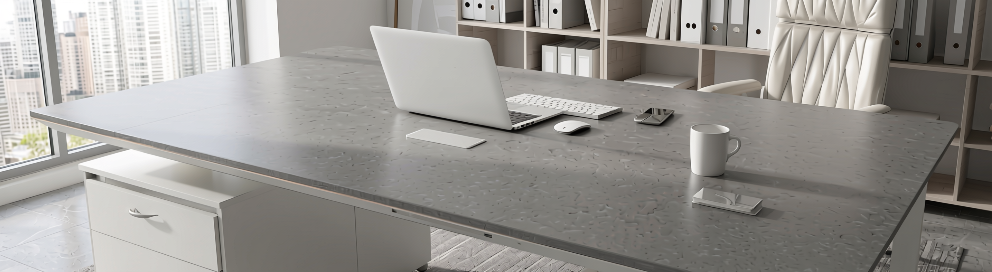 Plain Laminate 8x4 ft Texture 1 mm - GS 1008 — application view in a minimalist office