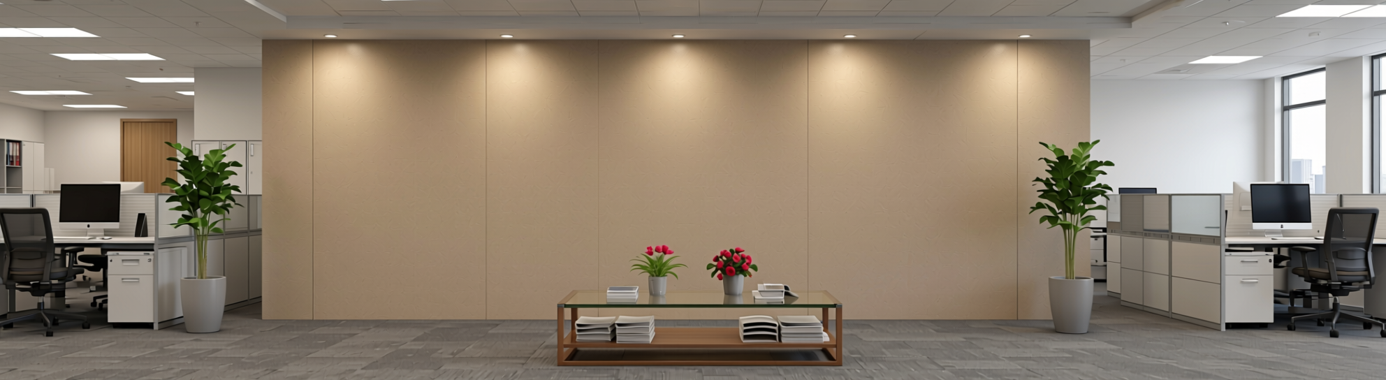 Plain Laminate 8x4 ft Texture 1 mm - GS 1302 — application view in a office