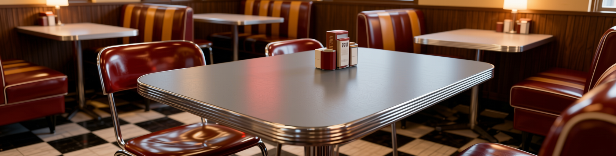 Plain Laminate 8x4 ft Texture 1 mm - GS 1304 — application view in a retro cafe