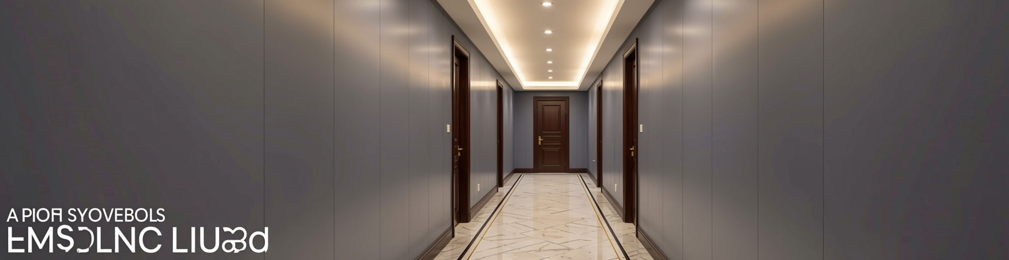 Plain Laminate 8x4 ft High Gloss 1 mm - HG 1005 — application view in a elegant hallway