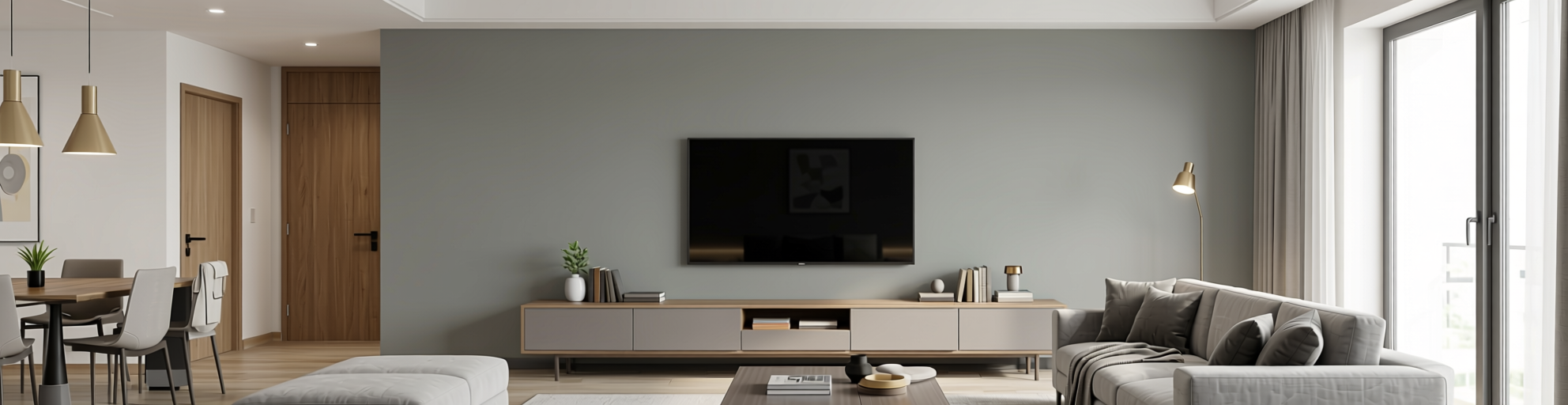 Plain Laminate 8x4 ft High Gloss 1 mm - HG 1022 — application view in a modern living room