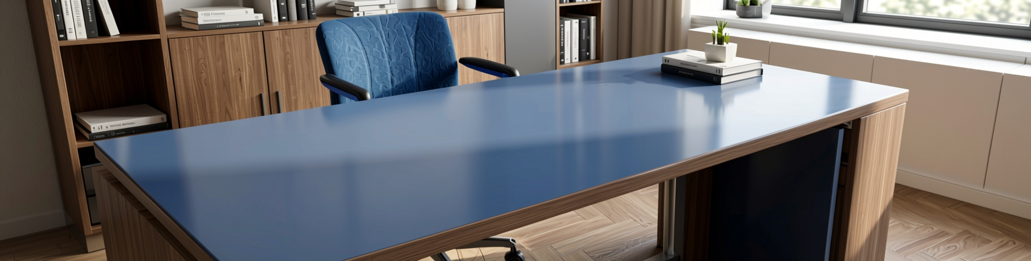 Plain Laminate 8x4 ft High Gloss 1 mm - HG 1106 — application view in a modern study