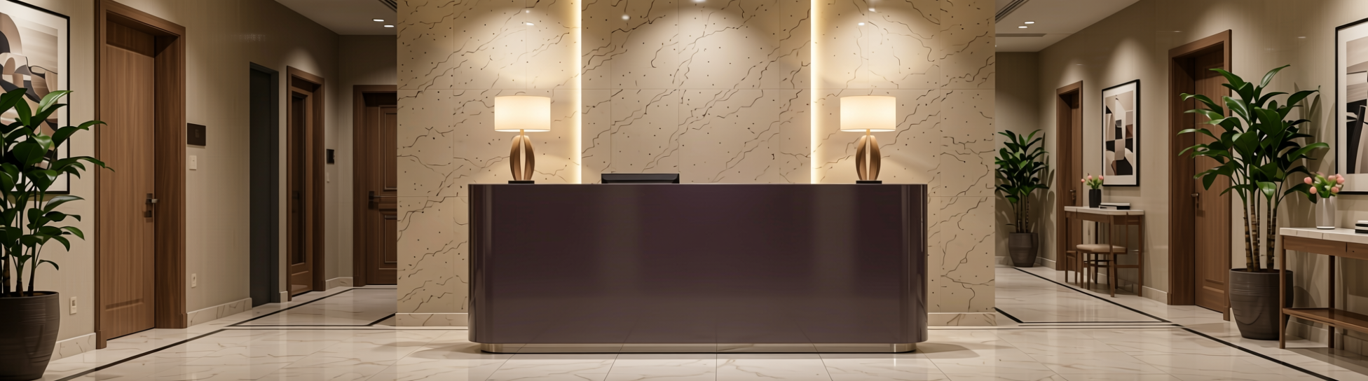 Plain Laminate 8x4 ft High Gloss 1 mm - HG 1110 — application view in a entrance hall