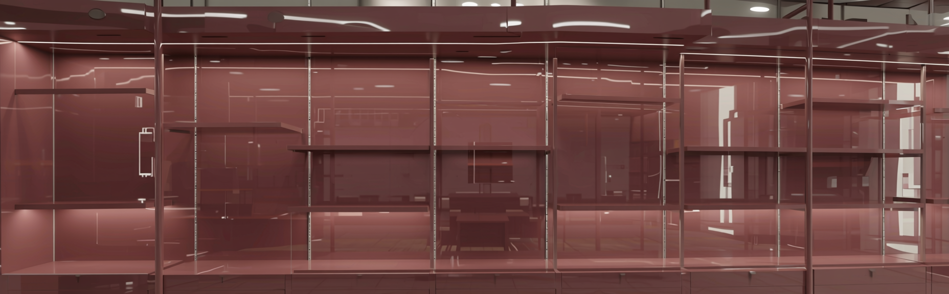 Plain Laminate 8x4 ft High Gloss 1 mm - HG 1132 — application view in a retail store