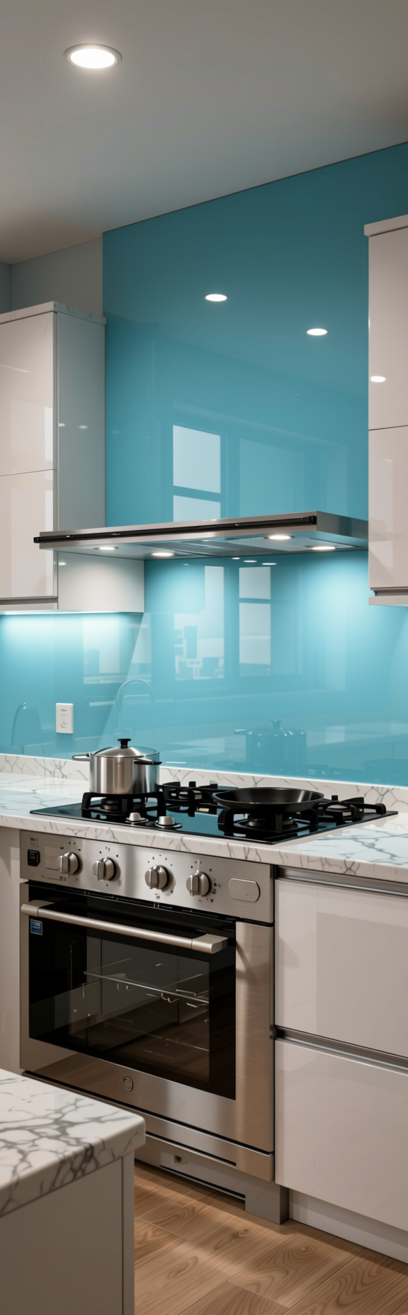 Plain Laminate 8x4 ft High Gloss 1 mm - HG 1140 — application view in a modern kitchen