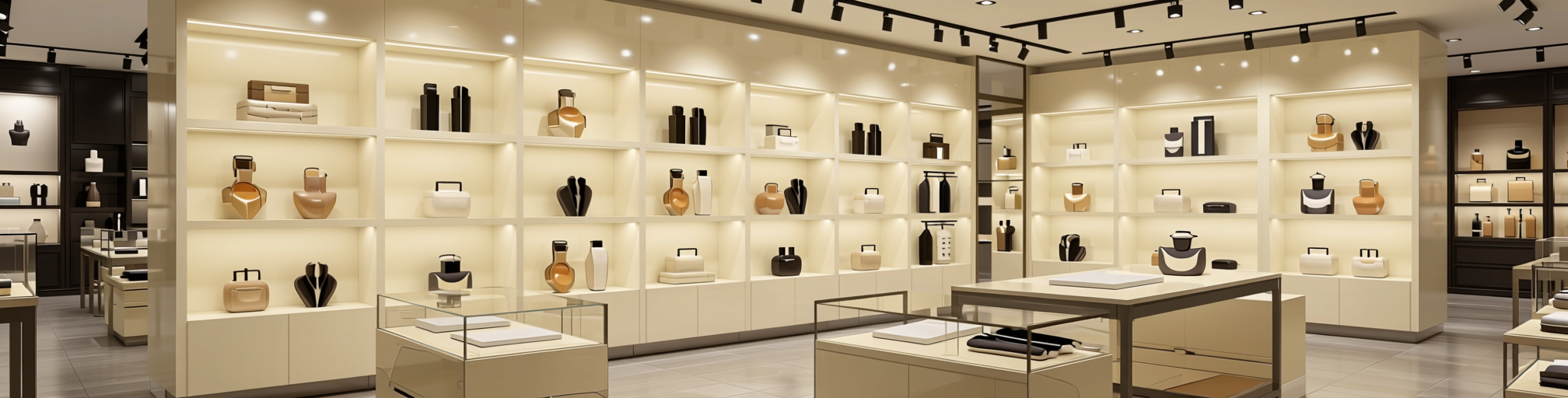 Plain Laminate 8x4 ft High Gloss 1 mm - HG 1303 — application view in a chic retail store