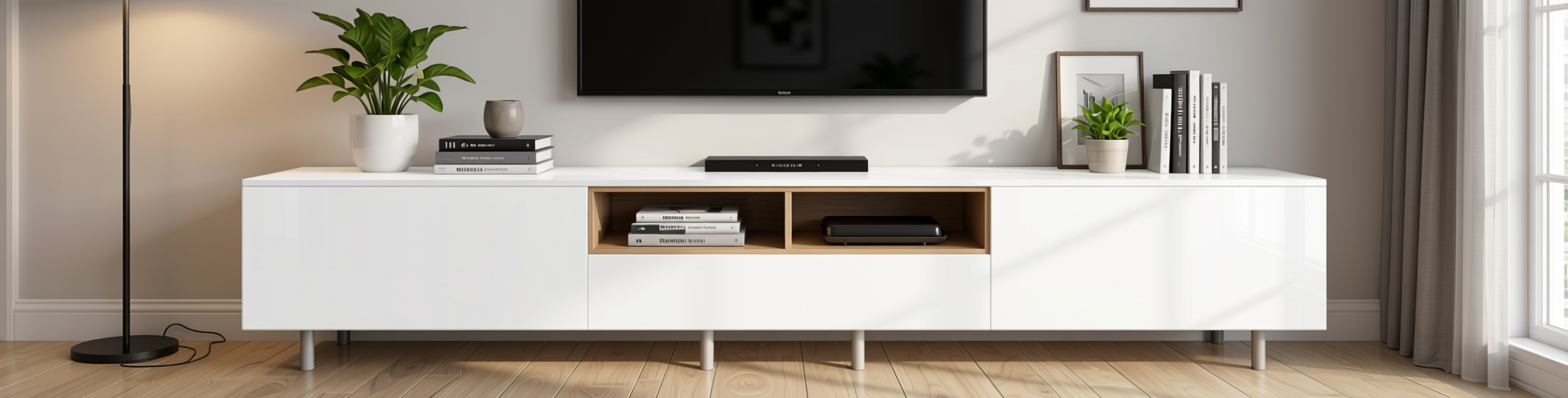 Plain Laminate 8x4 ft High Gloss 1 mm - HG 1304 — application view in a living room