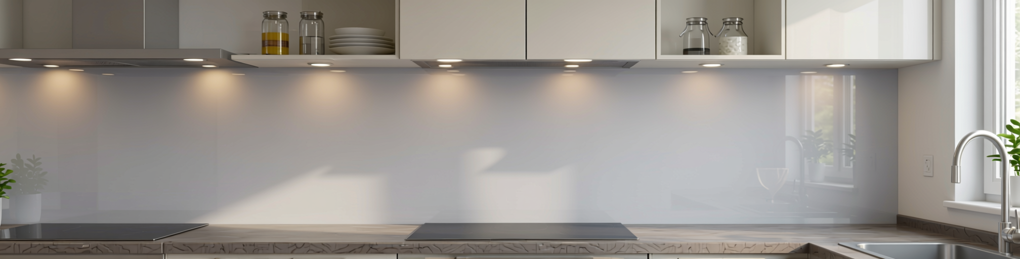Plain Laminate 8x4 ft High Gloss 1 mm - HG 1307 — application view in a modern kitchen