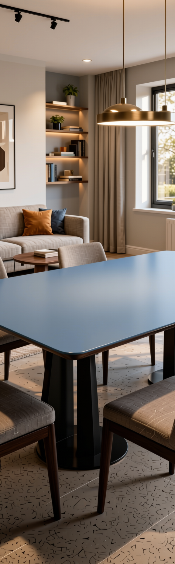 Plain Laminate 8x4 ft High Gloss 1 mm - HG 1308 — application view in a modern dining room