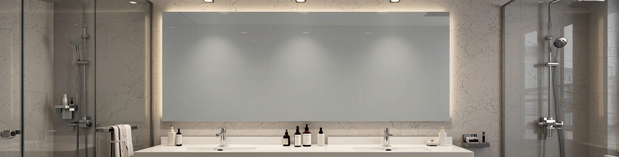 Plain Laminate 8x4 ft High Gloss 1 mm - HG 1311 — application view in a sleek bathroom
