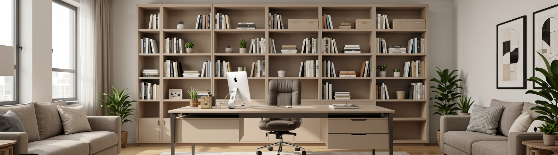 Plain Laminate 8x4 ft Texture 1 mm - RS 1108 — application view in a home office