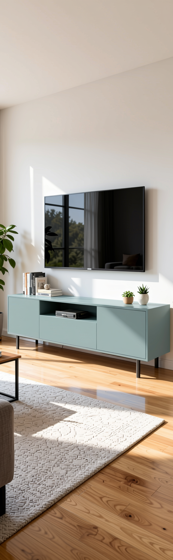 Solid Colors Plain Laminate 8x4 ft High Gloss 1 mm - HG 1310 — application view in a bright living room