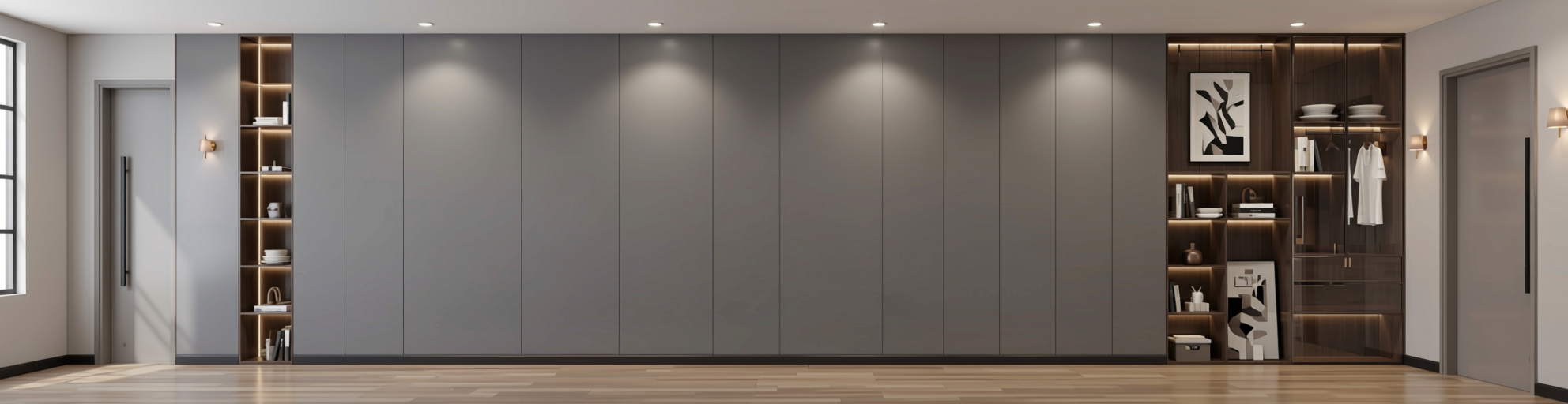 Solid Colors Plain Laminate 8x4 ft High Gloss 1 mm - HG 1003 — application view in a entrance foyer