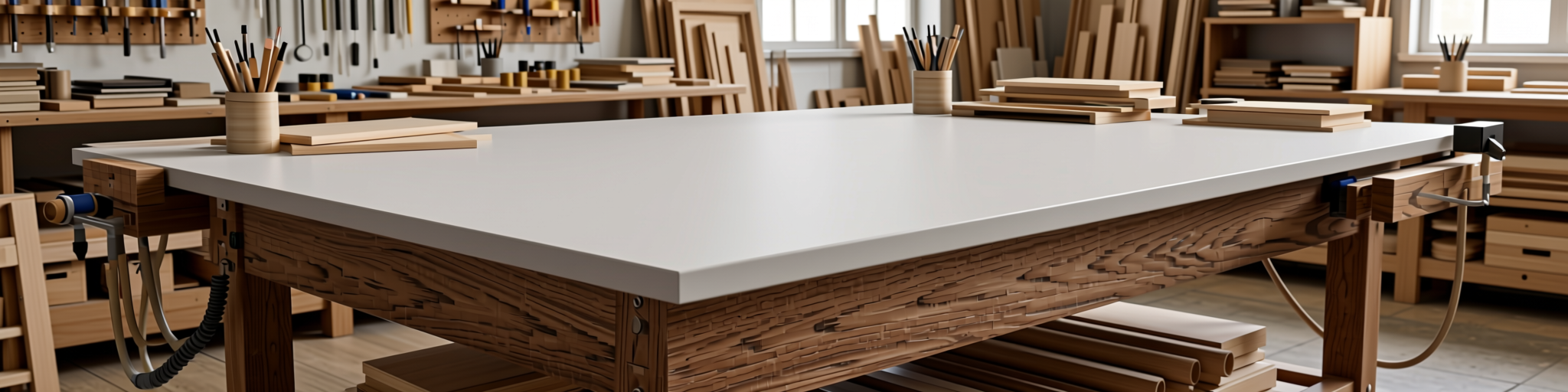 Solid Colors Plain Laminate 8x4 ft Texture 1 mm - CF 1108 — application view in a craft room