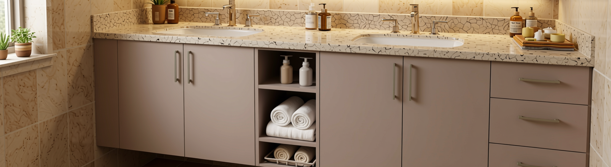 Solid Colors Plain Laminate 8x4 ft Texture 1 mm - CF 1109 — application view in a spa-like bathroom
