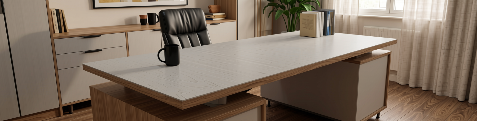 Solid Colors Plain Laminate 8x4 ft Texture 1 mm - CF 1002 — application view in a home office