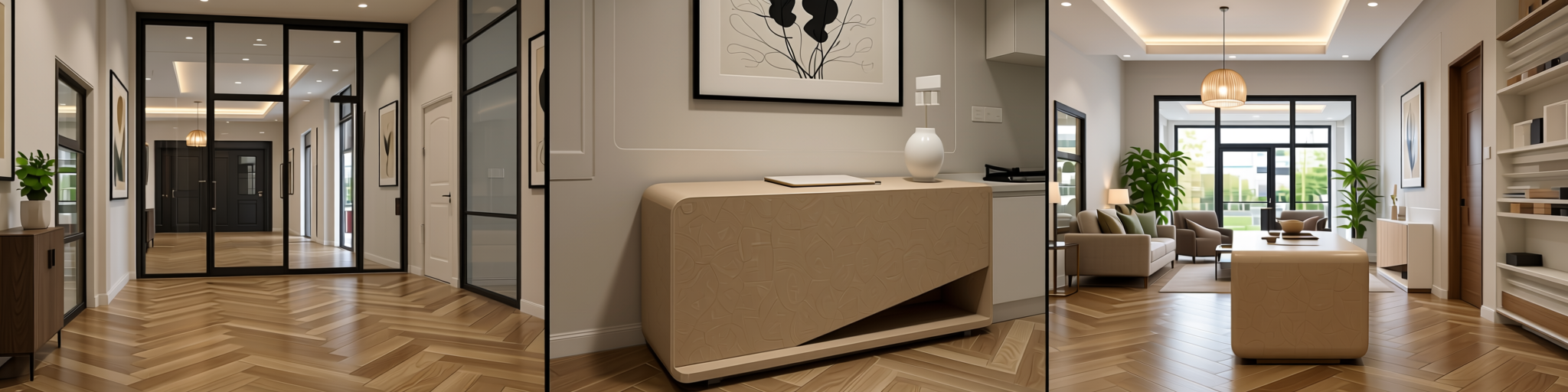 Plain Laminate 8x4 ft Texture 1 mm - ST 1001 — application view in a entrance foyer