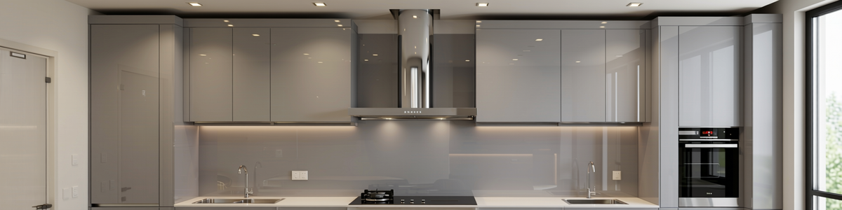 Plain Laminate 8x4 ft Texture 1 mm - ST 1007 — application view in a modern kitchen