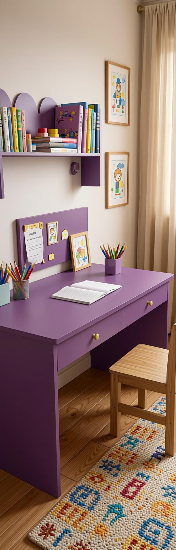 Plain Laminate 8x4 ft Texture 1 mm - ST 1016 — application view in a kids' room