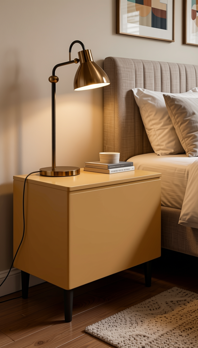 Plain Laminate 8x4 ft Texture 1 mm - ST 1026 — application view in a guest bedroom