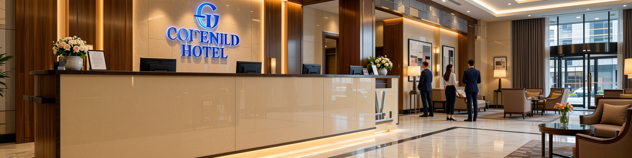 Plain Laminate 8x4 ft Texture 1 mm - ST 1106 — application view in a hotel lobby