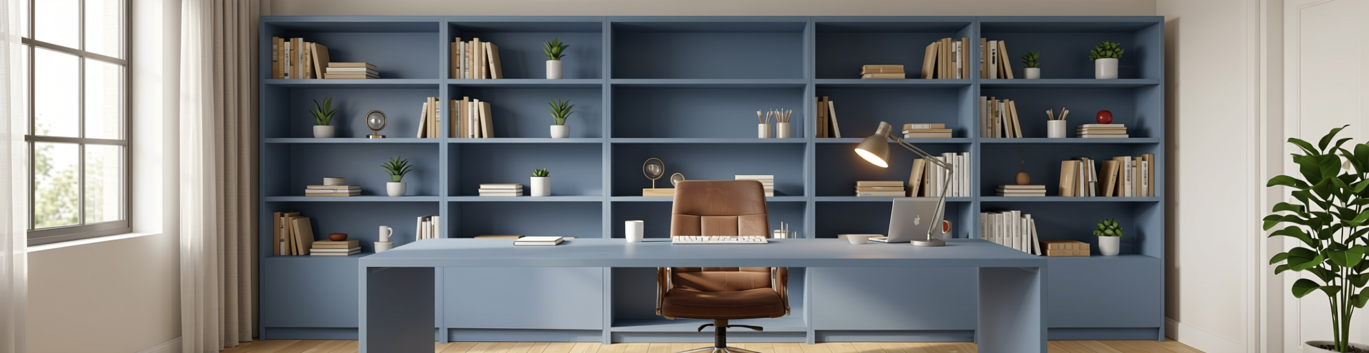 Plain Laminate 8x4 ft Texture 1 mm - ST 1123 — application view in a home office