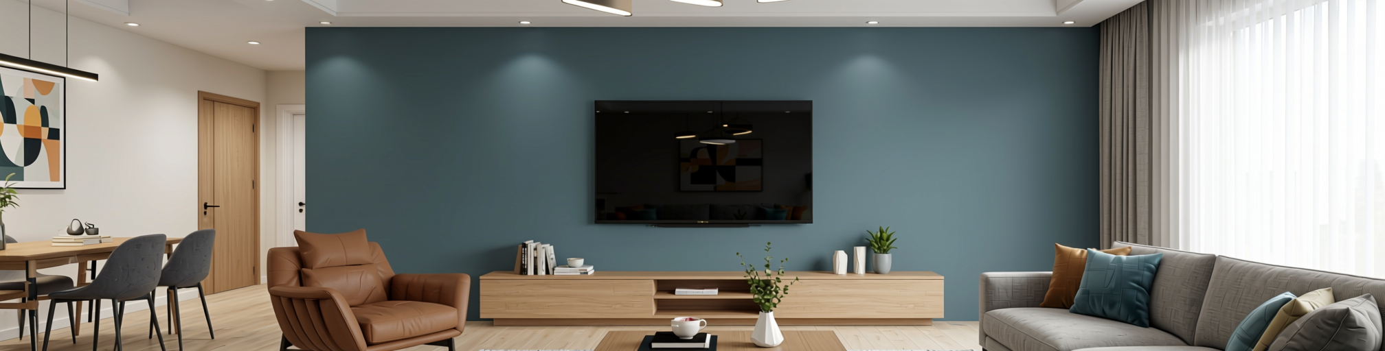 Plain Laminate 8x4 ft Texture 1 mm - ST 1127 — application view in a modern living room