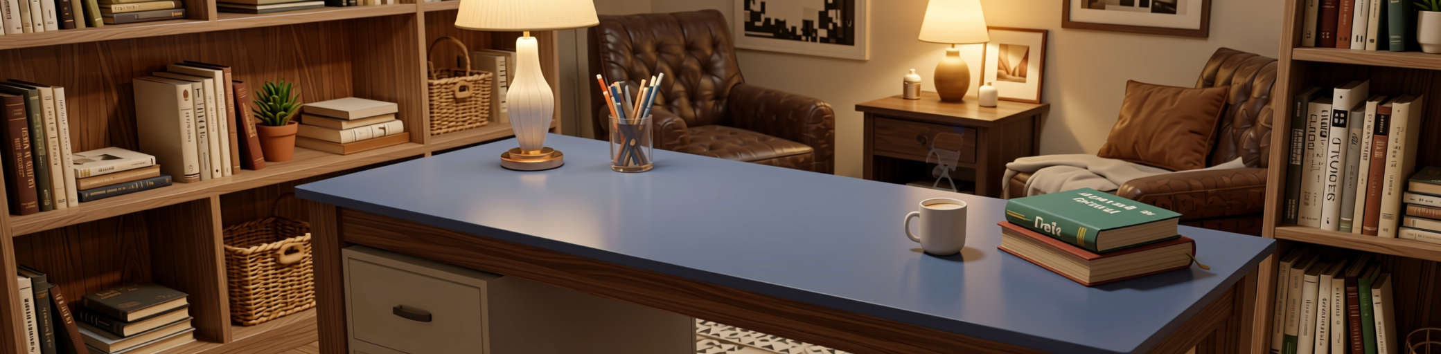 Plain Laminate 8x4 ft Texture 1 mm - ST 1130 — application view in a cozy study