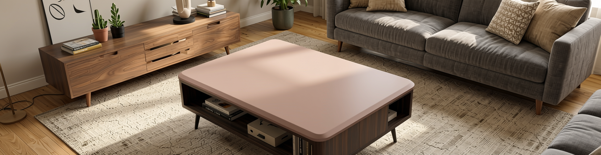 Plain Laminate 8x4 ft Texture 1 mm - ST 1131 — application view in a living room