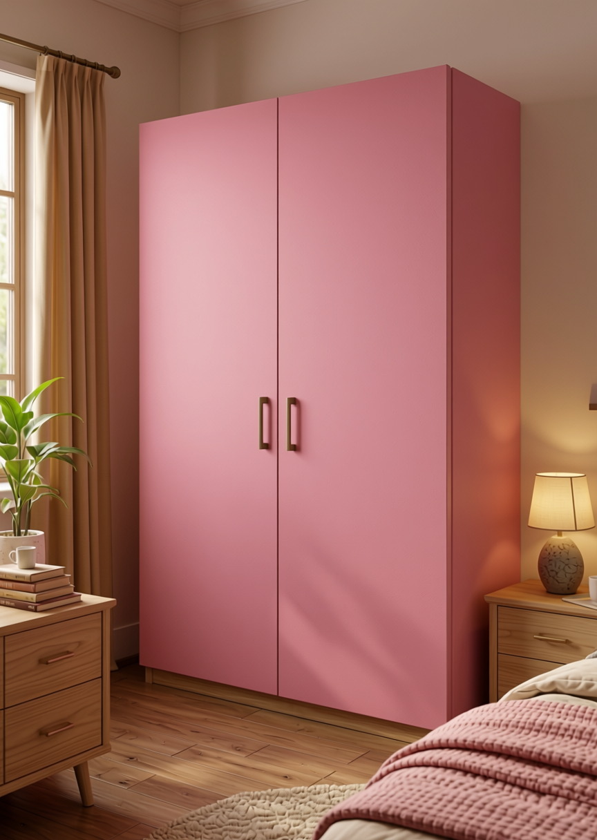 Pink Texture Laminate 4x8 ft - STY-SOL-1759 — application view in a girl's bedroom