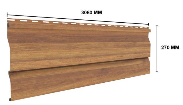 Wave English Nut Panel Wood Louvers Brown 10x0.88 Ft - 113 76