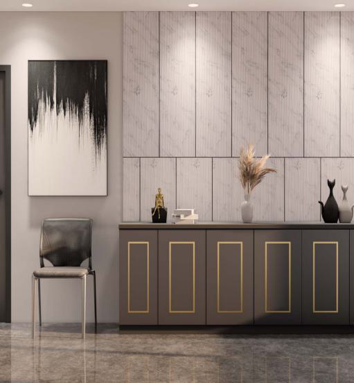 Trend Laminates XL Louvers Decorative Wall Panel 8x1 ft designer White 1284_XL