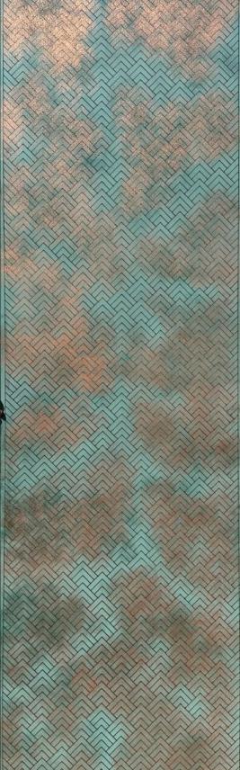 Stelio Hdf Panel Metallic Louvers Brown 8x2 Ft - 22021