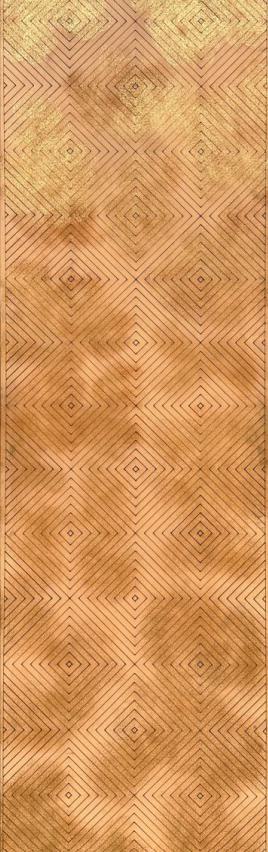 Stelio Hdf Panel Metallic Louvers Brown 8x2 Ft - 22026