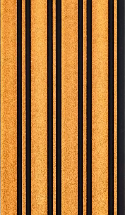 Cassa Series Engraved Leather Panel Designer Louvers Gold 8x0.5 Ft - 3371
