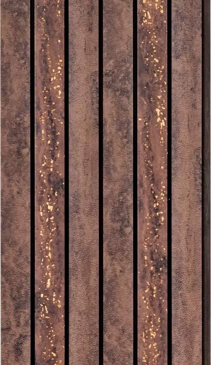 Cassa Series Leather Travertino Panel Designer Louvers Brown 8x0.5 Ft - 3443
